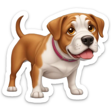 Un perro salchicha con un bull dog inglés sticker