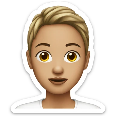 a women with a pimple sticker