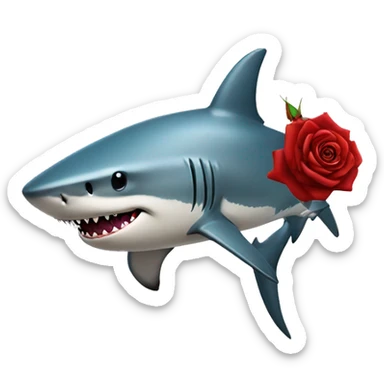 Shark with a top hat and rose sticker