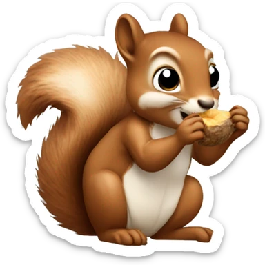squirrel eating sticker