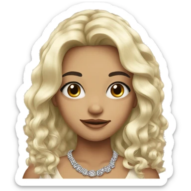 beautiful girl with necklace black hair with blond tips sticker