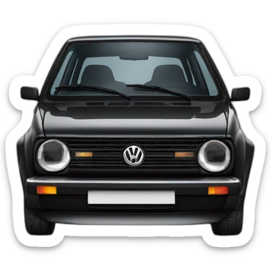 volkwagen golf 2 noir de face sticker