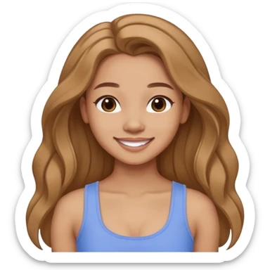 GloomyKassie with long light brown hair, periwinkle crop top sticker