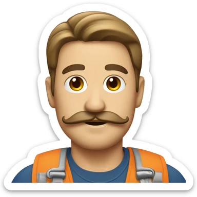 repairman with mustache sticker