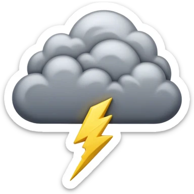 Cinematic Realistic Thunderstorm Emoji, Dark and dramatic, with swirling gray clouds illuminated by occasional flashes of lightning. The air crackles with energy as the storm builds, while heavy rain cascades down in sheets. Soft glowing outline, capturing the essence of power, intensity, and natural fury in a breathtaking thunderstorm! sticker