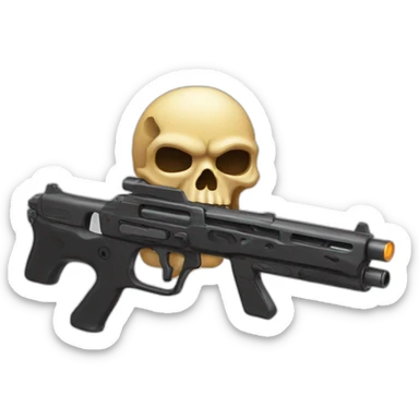 Skull gun sticker