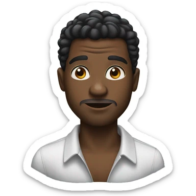 A black guy with a low cut sticker