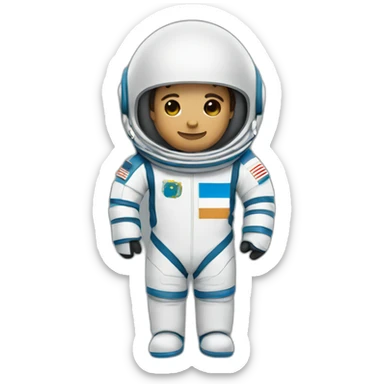 head of an astronaut with olive skin color with argentina flag and the suit sticker
