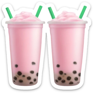 Light Pink boba tea realistic  sticker