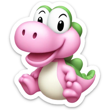 Yoshi in light pink sticker