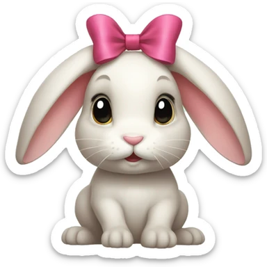 Bunny with bow on head sticker