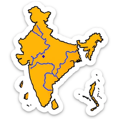 India map with saffron colour ( akhand Bharat ) with proper state sticker