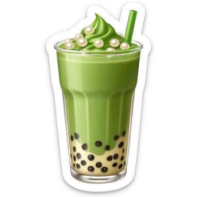 boba matcha milk tea sticker