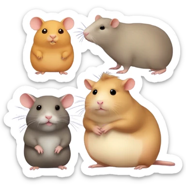 fat rat plus fat hamster plus fat capybara sticker