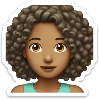 Mixed girl with curly hair sticker