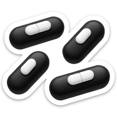 Minimalistic futuristic white&black pills pack emoji, black and white, flat vector design, high-tech clean UI icon sticker