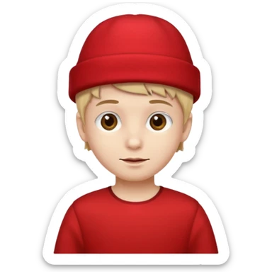 red hat and red dress boy sticker