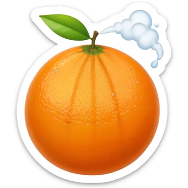 Orange fruit with steam flat  sticker