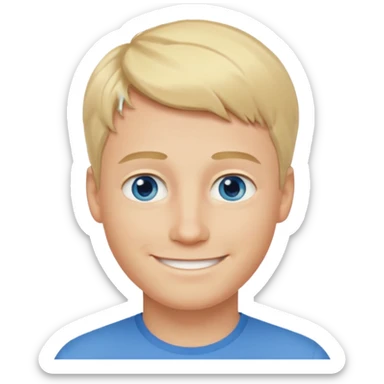 male short blond hair blue eyes 5ft 9 140lbs Italian sticker