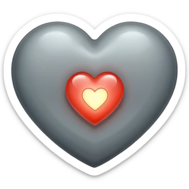 An old and barren grey heart with a small glowing transparent heart inside it sticker