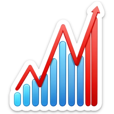 graph with line going down and the line being red sticker