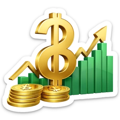 capitalism with dollar signs and stock market chart going up sticker