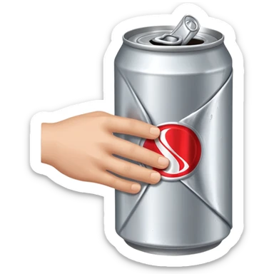 Crushing a can in a fist sticker