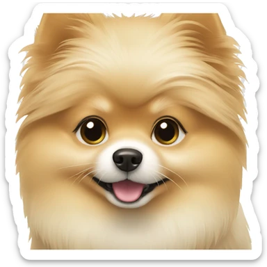 Creme pomeranian girl sticker