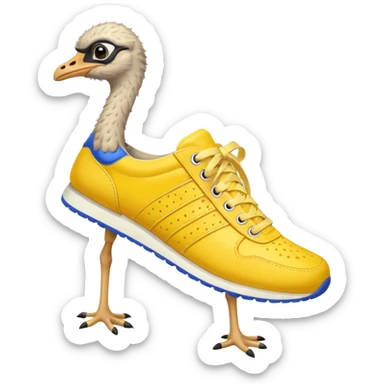  ostrich-in-yellow sneakers sticker