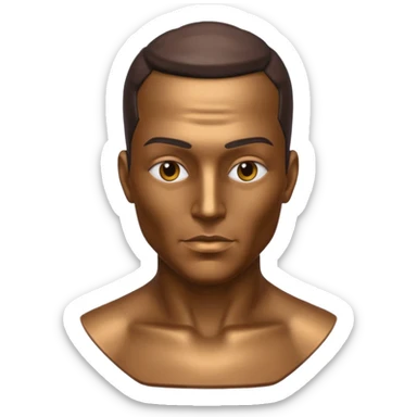 metal painted man bust sticker