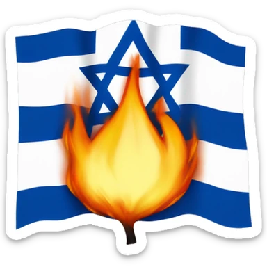 israeli flag flame sticker