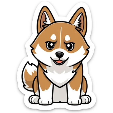Chestnut brown & white husky who is upset   sticker