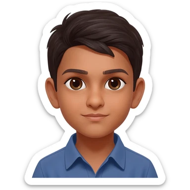 short brown indian kid called isaac ayoub sticker
