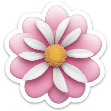 flower pink and white  sticker