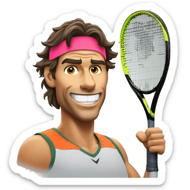 Rafael Nadal con una banda en la cabeza sticker