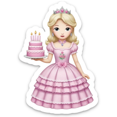 pink cakechina princess sticker