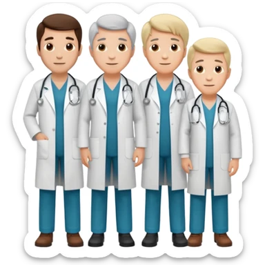 5 doctor staff all men make the differ in age make some space between em sticker