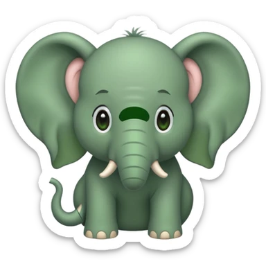 green furry elephant sticker