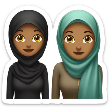 a black cat and a pakistani hijabi woman sticker