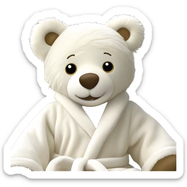 Jellycat Bartholomew White bathrobe Bear sticker