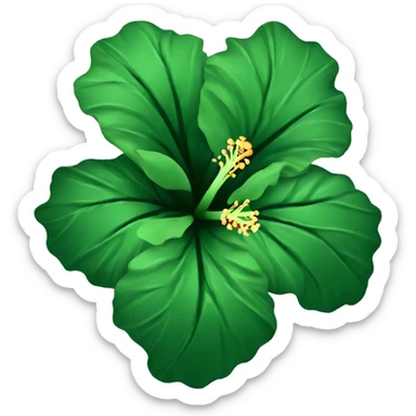 Dark green hibiscus flower sticker