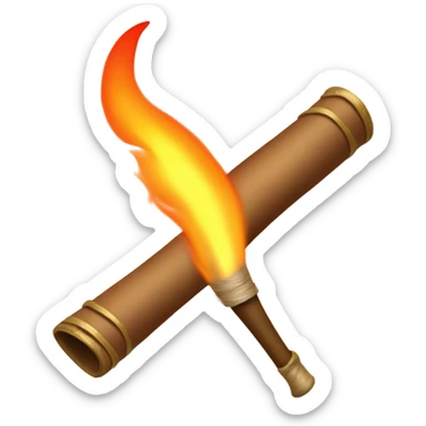 quill that's on fire writing on a scroll  sticker