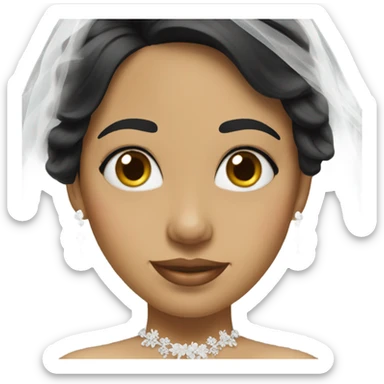 Latina black hair bride sticker