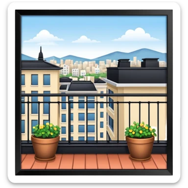 Rooftop balcony with view of the city sticker