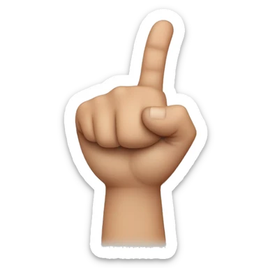 The pointer and middle finger of each hand fitting together like two pairs of scissors sticker