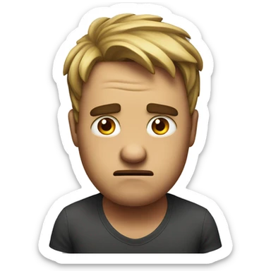 Annoyed, funny face sticker