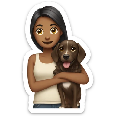 Girl and her dog sticker