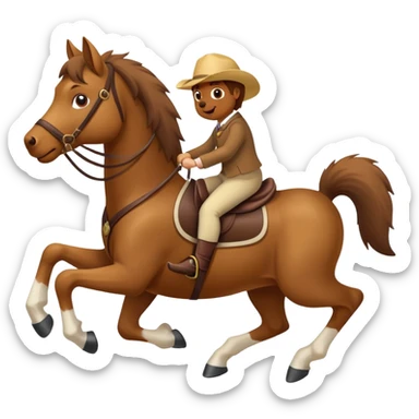 Horse riding dog sticker