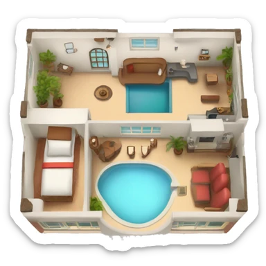 a top down shot of an airbnb appartement sticker