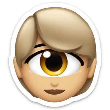 Morena pero clara pelo rizado medio largo ojos oscuros sticker